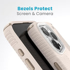 Speck iPhone 15 Pro Max Case - Drop Protection, Grip - Scratch Resistant, Soft Touch, 6.7 Inch Phone Case - Presidio2 Grip Bleached Bone/Heirloom Gold/Hazel Brown