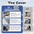 Explore Land Tire Covers 4 Pack - Tough Wheel Protector for Truck, SUV, Trailer, Camper, RV Universal Fits Tire Diameters 32-34.75 inches, Charcoal