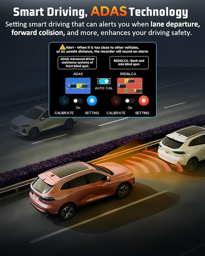 4K Dual Dash Cam Front and Rear, 4K+2K Dashcam with 5GHz WiFi & APP Control, Dash Camera for Cars with 64GB Card, 24H Parking Monitor, Night Vision, Loop Recording, G-Sensor, WDR, 3.2" IPS Screen