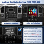 Car Radio Stereo Upgrade for Ford F150 2015-2021, Android 13 8 Core [4GB+64GB] Head Unit with T Style 12.1 Inch Touch Screen/Wireless CarPlay & Android Auto/Mirroring/WiFi/Bluetooth/FM/DSP/SWC