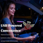 Car LED Heart Ambient Light Angel Devil Patterns,Rear & Side Window Decor,12 Lighting Modes USB Powered,Romantic Gift for Car Owners (Red Yellow Angel)