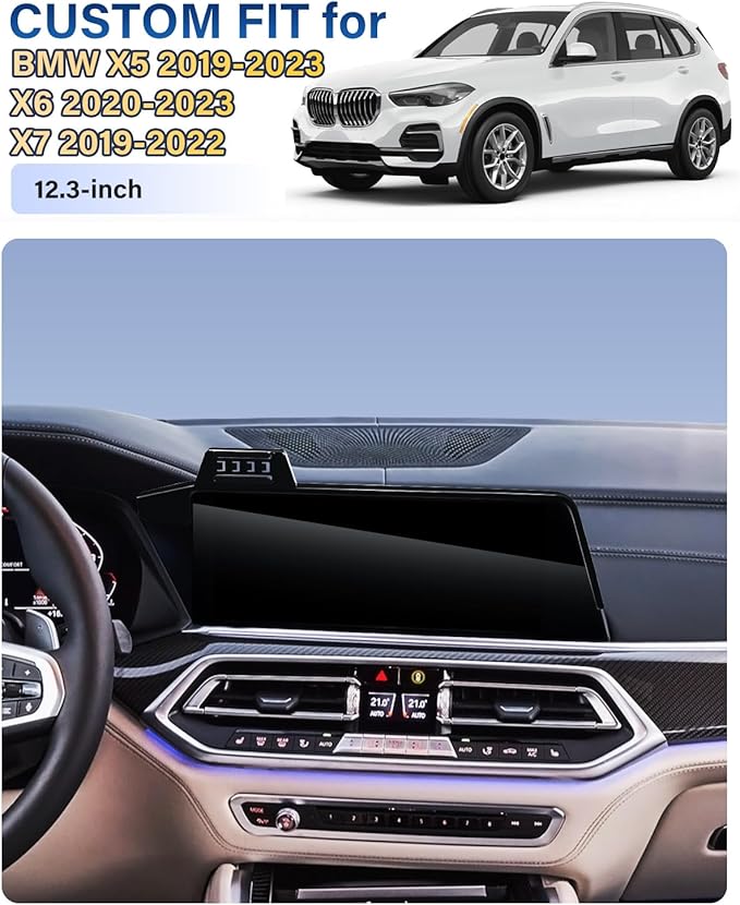 Phone Holder for BMW X5 2019-2023/X6 2020-2023/X7 2019-2022 Accessories 12.3-Inch Screen Fixed Clip, Car Magnetic Phone Mount Compatible with MagSafe, Magnets 15W Wireless Charger Cell Phone Base