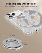 for Magsafe Ring Stand, Double-Sided Magnetic Phone Grip, Finger Loop Kickstand Compatible with Apple iPhone 17-12 Series, Foldable Onsnap Mag Safe Cell Phone Holder for Samsung Galaxy, Google Pixel