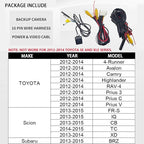 EWAY Rear View Backup Camera Kit for 2012-2014 Toyota Camry Corolla RAV4 Prius Avalon Aftermarket Reverse Camera to Factory Radio Display Selectable Guideline W/Backup Camera Harness