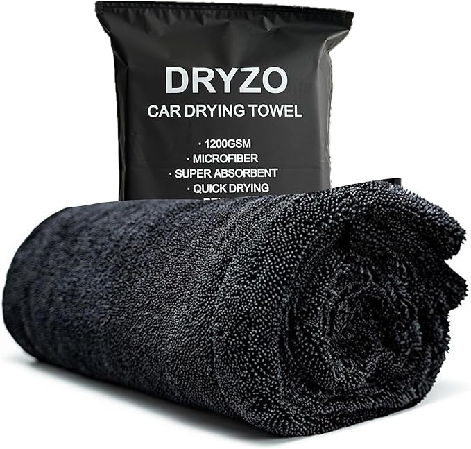 Microfiber Towel for Drying Cars - 24"x36" Jumbo Size, 1200 GSM Ultra-Thick, Scratch-Free & Super Absorbent, Zero-Lint Cloth for Car, Truck & SUV Pro Detailing - Dries Entire Vehicle in One Pass