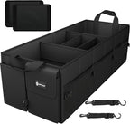 Sposuit Extra Large Trunk Organizer 98L Collapsible Car Storage Trunk Organizer with Removable Dividers & Adjustable Securing Straps for Car SUV Van