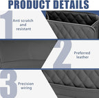 Car Seat Organizer Backseat with Storage Pockets, PU Leather Vehicle Backseat Hanging Storage Pocket, Multipurpose Automotive Travel Essentials Accessories, Universal for Most Cars (Black)