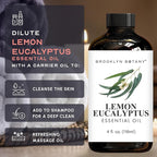 Brooklyn Botany Lemon Eucalyptus Essential Oil - Huge 4 Fl Oz - 100% Pure and Natural - Premium Grade with Dropper - for Aromatherapy and Diffuser