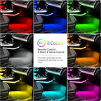 Car Interior Lights 72 LEDs, 4X Car LED Strip Lights Including Cigarette Charger, LED RGB Floor Car Lights with Music Changing Remote Control Decorative Atmosphere Ambient Lighting Kits