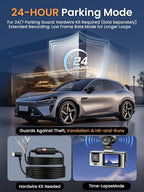 3 Channel Dash Cam, QHD 2.5K+1080P+1080P 3-Way Recording, WiFi Dash Camera with APP Control, 1440P Front+4 IR Lights, 24H Parking Mode with Time-Lapse, G-Sensor, Loop Recording,Free 64GB Card