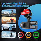 Adhesive Sticky Pads for Dash Cam Mount, 4Pcs Double-Sided Dashcam Mounting Tape, Heat-Resistant Heavy Duty Transparent Sticker Tape Replacement for Car Camera GPS Windshield Windscreen Dashboard