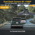 Fitcamx Front 4K+Rear 1080P Dash Cam for 2026 Hyundai IONIQ 9 (HD2-GO010), 10 Pin/12 Pin Connector, Integrated OEM Look, 2 Way HD Video, WiFi & APP, Loop Recording, G-Sensor, Easy to Use, 128GB Card