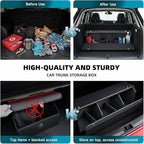 SUV Trunk Organizers and Storage, Waterproof Leather Car Storage Organizer with Lid & Sturdy Handle, Large Capacity Car Storage Bins for Groceries, Commute, Road Trips (39.76 inch)