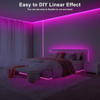 Tatazone 16.4ft Pink COB Led Strip Lights with RF Remote, Dimmable Bright Adhesive Indoor Led COB Light Strip for Cabinet, Painting, Room, Bed