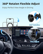 PZK Car Phone Mount for Toyota C-HR CHR 2019 2020 2021 2022 LE/XLE/Limited/Nightshade Accessories 8-inch Screen Compatible with Magsafe Cell Phone Holder 360° Rotation Phone Cradles Not Affect Vent
