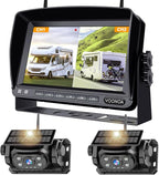 VOONOA 2 Magnetic Wireless Backup Camera with 7'' HD 1080P DVR Monitor System, 15000mAh Rechargeable Waterproof Dual Solar Reverse Camera for Hitch Towing Car Trailer Truck RV VN007