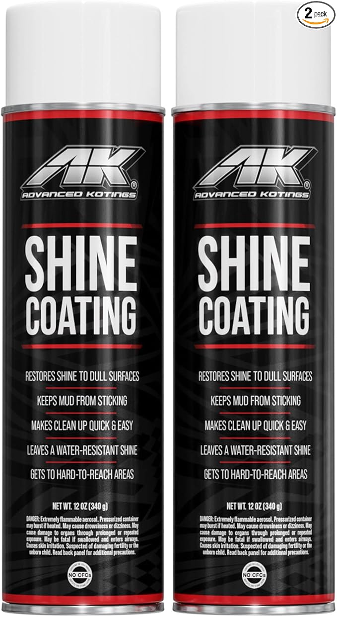Advanced Kotings High Gloss Shine Coating Spray | Revives Dull Surfaces, UV Protectant, Vinyl, Rubber, Plastic, Easy Off-Road Clean-Up, ATV, UTV, Dirt Bikes Surfaces | Net Weight 12oz - 2 Pack