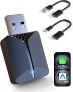 2026 Wireless Carplay Adapter-Android Auto Wireless Adapter 2 in 1, 5.4/6GHz Carplay Bluetooth Adapter Plug and Play Auto Reconnect, Mini Size with USB&Type-C Extension Cable,for iPhone & Android