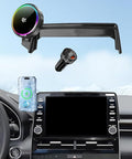 Qi2.2 25W Magnetic Car Mount Charger for Toyota Avalon 2019 2020 2021 2022 Accessories, for Fast Charging Cell Phone Holder 9 Inch Screen Fixed Clip with Cooling Fan＆54W Fast Adapter