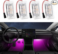 4 Pcs Interior LED Lights Bulbs Kit Compatible with Tesla Model 3, Y, X, S, Super Bright Replacement Light Bulbs for Footwell, Door Puddle, Trunk, Frunk - for Tesla Accessories (Pink)