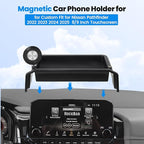 Karltys Upgraded 360° Rotation Magnetic Phone Holder Organizer for Nissan Pathfinder 2022 2023 2024 2025(Not for 2026) Accessories, Screen Organizer & Magnetic Phone Mount for 9-Inch Screen