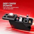 Truck Center Console Organizer Between Seat for Minivans, SUVs, Middle Van Bench Organizer for Floor Between The Back Seat Console 18 Wheelers with Sliding Lid Design