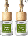 C Classy Hanging Car Air Freshener 2 Pack, Oceano Essential Oil Diffuser, Long-Lasting Fragrance, Cute Glass Bottle Car Accessories for Women & Men, Made in USA