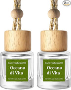 C Classy Hanging Car Air Freshener 2 Pack, Oceano Essential Oil Diffuser, Long-Lasting Fragrance, Cute Glass Bottle Car Accessories for Women & Men, Made in USA