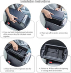 JDMCAR Center Console Organizer Compatible with 2026 Toyota Rav4, Insert ABS Secondary Storage Tray with Non-Slip Silicone Liner for RAV-4 Interior Accessories