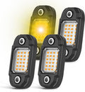 4 Pods Yellow LED Rock Light Waterproof Neon Trail Rig Lamp Underglow Lights for Car Truck Motorcycle SUV ATV UTV (Yellow)