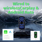 Wireless CarPlay Adapter for iPhone, Convert Wired to Wireless Apple CarPlay, Plug & Play, No Delay, Mini Size, Black, USB & USB-C Compatible, for Cars 2016,Compatible with iOS & Android