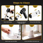 Wansimoo Handheld Car Vacuum Cleaner,25000PA Strong Cyclonic Suction Foldable Mini Vacuum Portable Cordless with Digital Display and One Touch Dust Removal for Car, Home, Office, Kitchen (Gold)