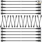 Rock Light Extension Wires 4 Pin and 2-Way Splitters 20 PCS 60 inch, Pure Copper Insulated Cable Cord Set for Motorcycle ATV Trike Golf Car Truck Neon Underglow Strip Lights