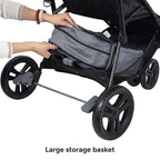 Baby Trend Venture 3-Wheel Stroller Travel System, Dash Black