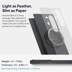 pitaka for S25 Ultra Case 6.9 Inch, Compatible with MagSafe, Slim & Light Samsung Galaxy S25 Ultra Case, 600D Aramid Fiber Made [Ultra-Slim Case - Black/Gray]