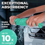 Premium XL Shammy Towel for Car - 2pk (34”x25”) - Super Absorbent Chamois Cloth - Spots & Scratch-Free - Reusable Car Drying Towel