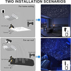 Split 4 Colors 12W Car Starlight Headliner Kit 500pcs*0.02in*9.8ft with APP&RF Remote,RGBW Fiber Optic Strands Star Roof Lights,4 Port Engine Sound Activated Star Ceiling Lights for Car/Home Decor