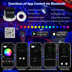 AKEPO 12W Twinkle+Meteor 2-in-1 Fiber Optic Lights, 600pcs*0.03in*13.1ft+240pcs Shooting Star Starlight Headliner Kit Car Home APP Control Sound Activated Fiber Optic Star Ceiling Kit