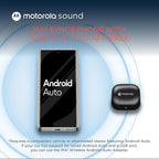 Motorola Sound MA1, the Only Google Authorized Wireless Android Auto Car Adapter, Smartphone to Screen Wireless Bridge Car Accessories, USB Type-A