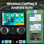 Doreon (4GB+64GB ROM) Car Stereo for Jeep Wrangler JK 2007-2018 Compass Grand Cherokee Dodge Ram 1500, 10.1" Android 15 Radio with Wireless CarPlay Android Auto WiFi GPS BT FM AM SWC Backup Camera