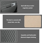Stacool Upgraded Car Center Console Cover,Microfiber Leather Car Armrest Cover Cushion with 2 Storage Bags,Universal Car Armrest Storage Box (Gray)