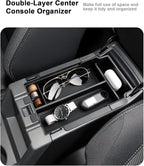 2026 Crosstrek Center Console Organizer - 2 Pcs Double-Layer Armrest Box Organizer + Hanging Center Console Organizer For 2024-2026 Subaru Crosstrek Hybrid/Impreza Accessories - ABS Storage Box