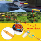 Automatic Rotating Car Wash Brush with Soap Dispenser, Soft Chenille Car Washing Brush Spin Mop Garden Hose Brush Foam Spray Gun Exterior Car Cleaning Brush Kit (Detachable Long Handle)