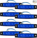 Sun Walker 8 PCS LED Rock Strip Lights, 3.77 Inch Waterproof 6 LED Car Side Marker Clearance Lamps, Wheel Fender Well Lighting Kits Exterior Underglows for Car Truck Trailer (Blue)