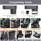Car Seat Snack Tray for Toddlers - 3 Inch Cup Holder Fits Most Sippy Cups & Straw Bottles with Dip Well, Mess-Free Square Kids Travel Tray Road Trip Essentials, Dark Grey