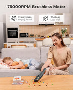 Ofuzzi Slim H7 Pro Cordless Handheld Vacuum with LED Light, Ultra-Lightweight 1.0LB, 11000Pa Powerful Suction, Two-Speed Modes, Type-C Fast Charging, Mini Vacuum for Home Cleaning (Gray)