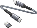 Basesailor Short 1FT iPhone 14 13 Charger Cable,USB C to Lightning Cable with USB A Adapter,Fast Charging Power Cord for Apple iPhone 12 11 Pro Max Plus XS XR X 8 7 6 Plus 5 SE,iPad 9 8th 9th Gen