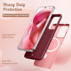 for Moto Edge 2024 Case - Compatible with MagSafe Women Girls Cute Magnetic Protective Phone Cover Kawaii Cat Flower Floral Heavy Duty Shockproof Design for Motorola Moto Edge 2024 Cases