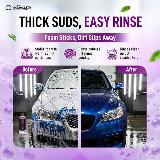 Nanoskin HYPER SUDS Foaming Car Wash Shampoo 30 Gallons - Ultra Concentrated: Works with Foam Cannon, Foam Gun, Bucket Wash, Pressure Washer | Ideal for Use in Mixing/Metering systems | 800:1 Dilution