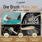 Nanoskin Professional 20 Inch Angled Brush with Salt & Pepper Polystyrene Bristles - Car Detailing and Cleaning Tool for Auto, Boat, RV Exterior & Wheels | Acid/Detergent Resistant, Ergonomic Handle